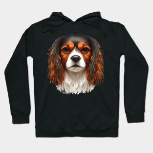 King Charles Cavalier Spaniel Pet Portrait Cut Out Hoodie